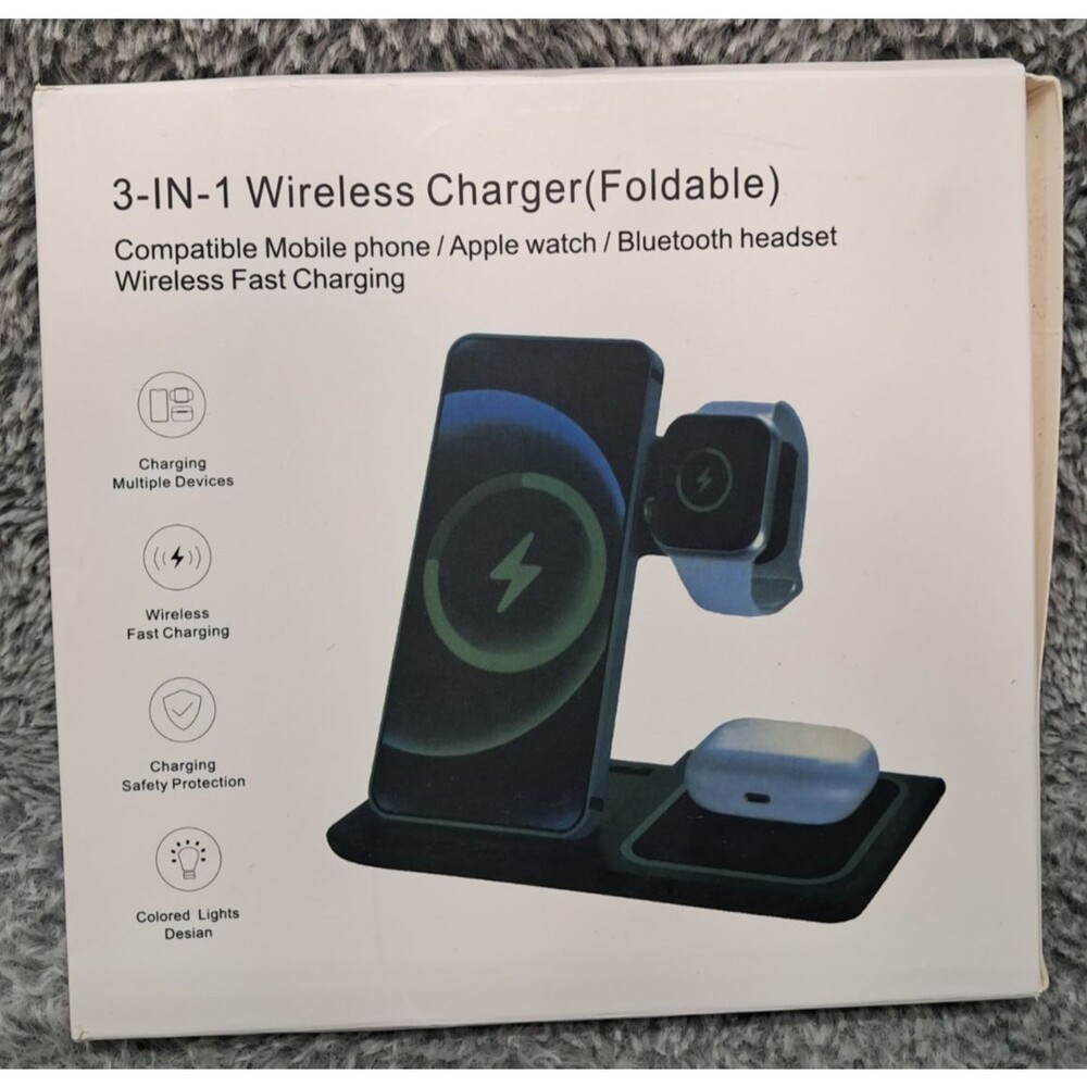 New Wireless Charger Charging Station Foldable For Apple Watch Air Pods iPhone